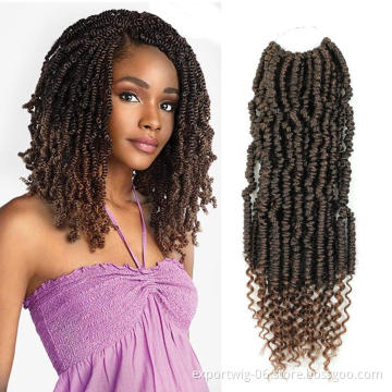 Bomb Twist Crochet Hair Extensions Solid And Ombre Color 12inch Synthetic Fiber Black Brown Curly Bomb Spring Twist Hair